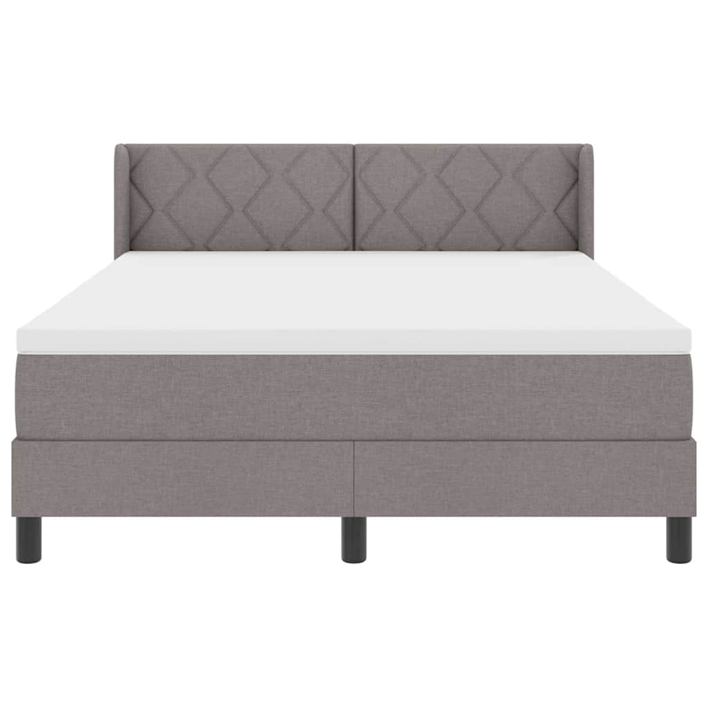 Boxspringbett mit Kopfteil Taupe 200 x 160 cm Stoff
