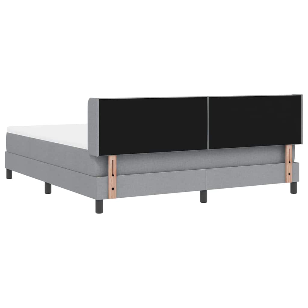 Boxspringbett mit Kopfteil Hellgrau 200 x 180 cm Stoff