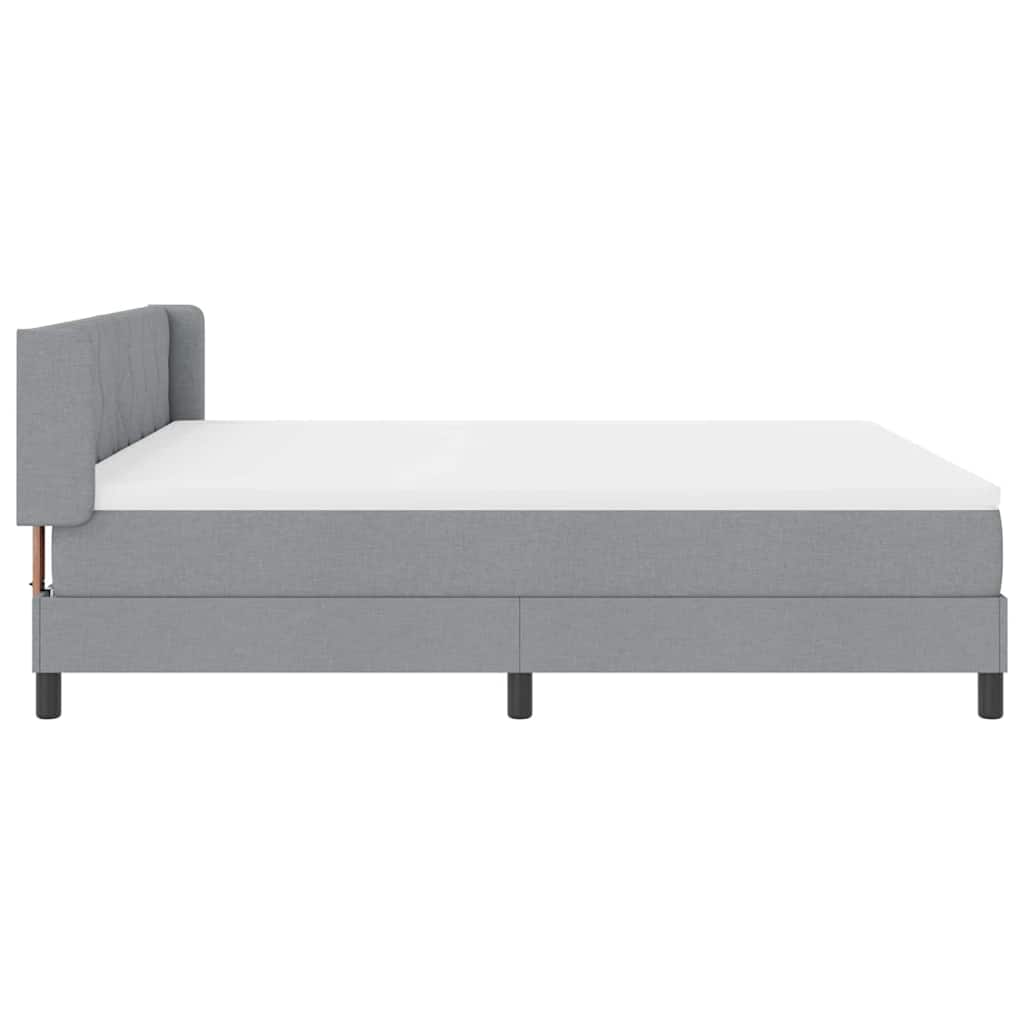 Boxspringbett mit Kopfteil Hellgrau 200 x 180 cm Stoff