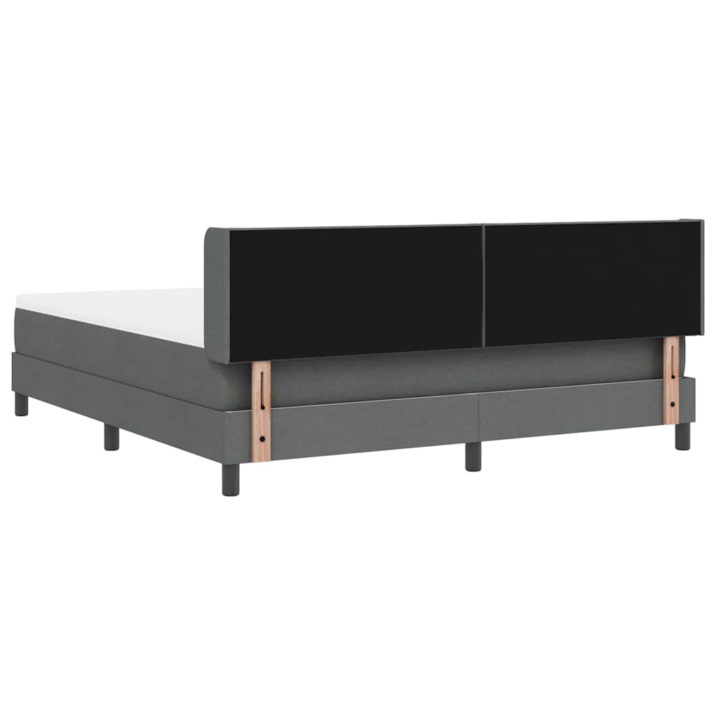 Boxspringbett mit Kissen Dunkelgrau 200 x 180 cm Stoff