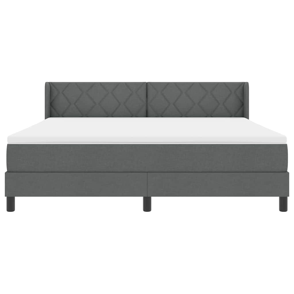 Boxspringbett mit Kissen Dunkelgrau 200 x 180 cm Stoff