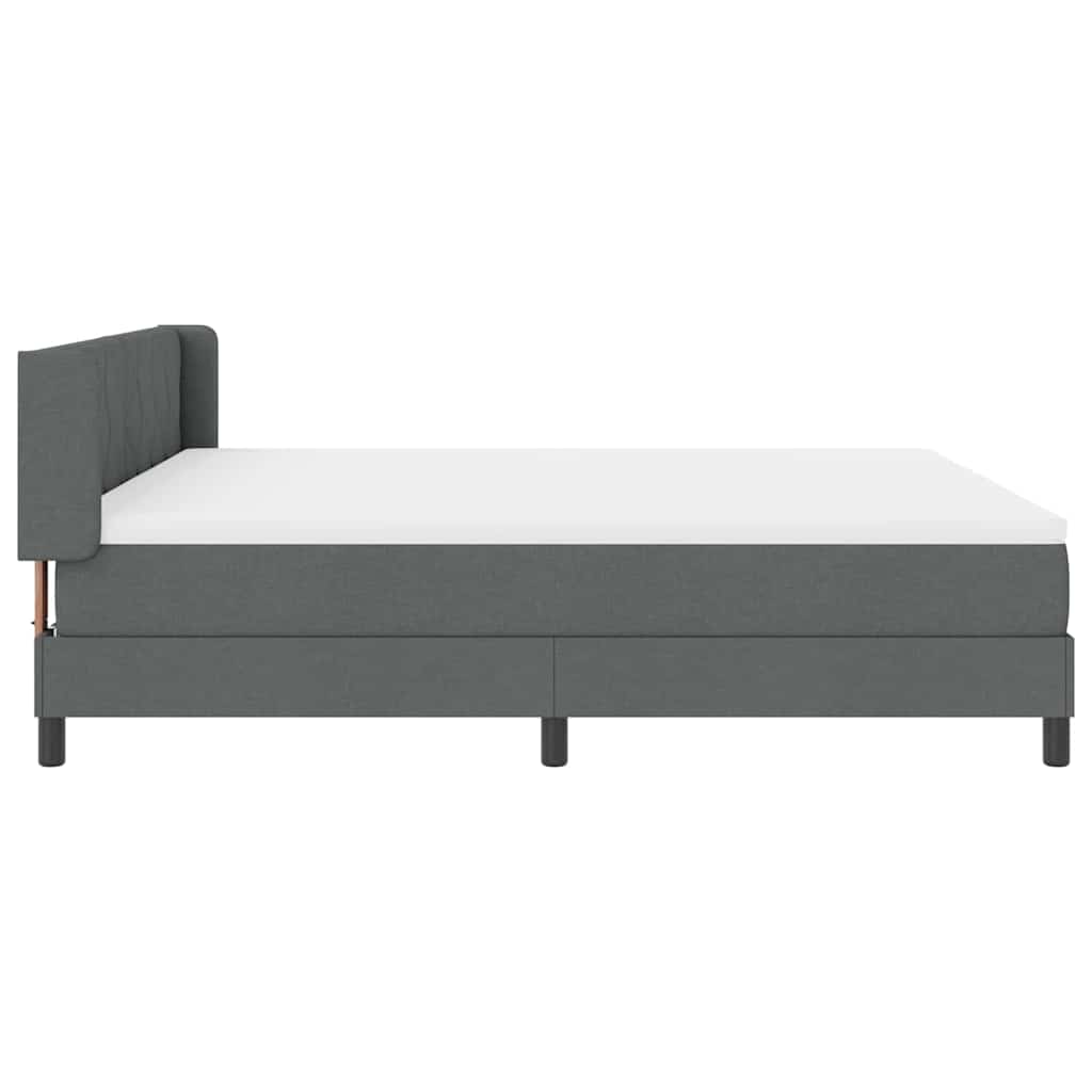 Boxspringbett mit Kissen Dunkelgrau 200 x 180 cm Stoff