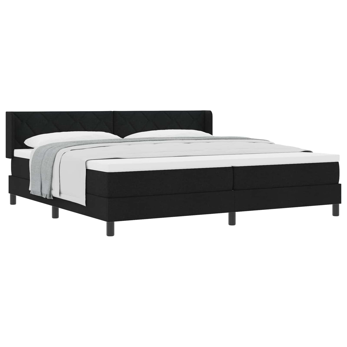 Boxspringbett mit Kopfteil Schwarz 200 x 200 cm Stoff