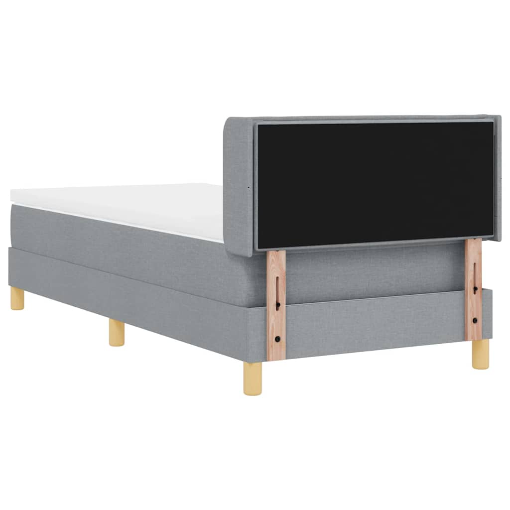 Boxspringbett mit Matratze Hellgrau 200 x 80 cm Stoff