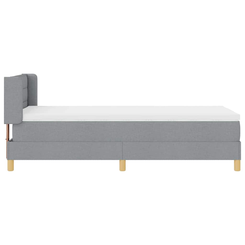 Boxspringbett mit Matratze Hellgrau 200 x 80 cm Stoff