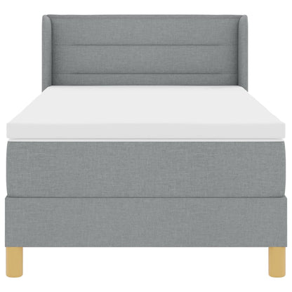 Boxspringbett mit Matratze Hellgrau 190 x 90 cm Stoff