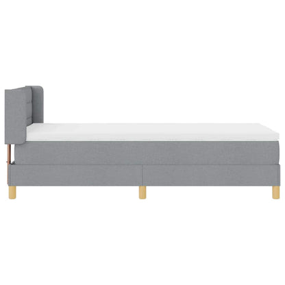 Boxspringbett mit Matratze Hellgrau 190 x 90 cm Stoff