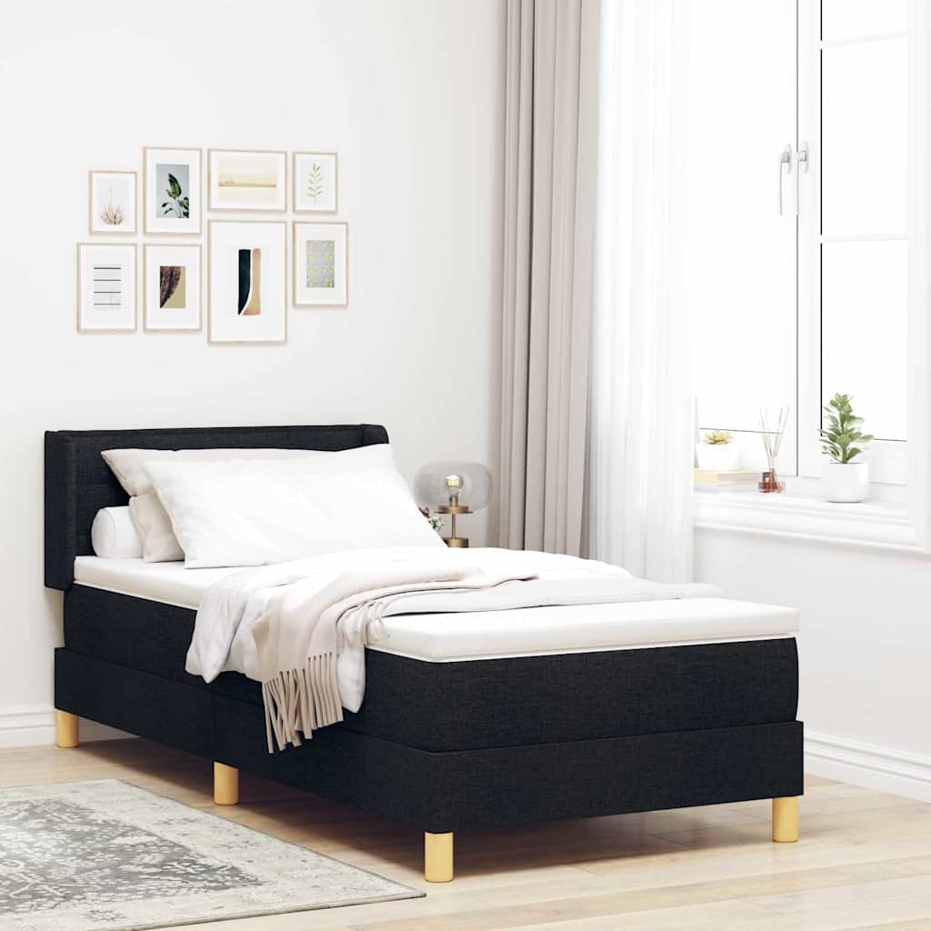 Boxspringbett mit Matratze Schwarz 190 x 90 cm Stoff
