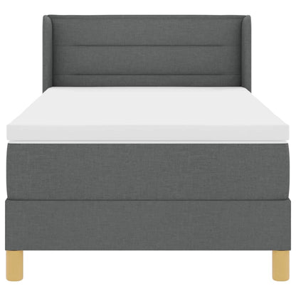 Boxspringbett mit Matratze Dunkelgrau 200 x 90 cm Stoff