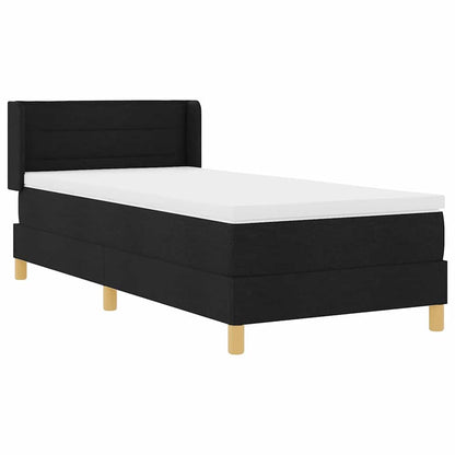 Boxspringbett mit Matratze Schwarz 200 x 90 cm Stoff