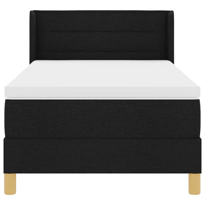 Boxspringbett mit Matratze Schwarz 200 x 90 cm Stoff