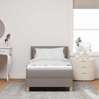 Boxspringbett mit Kopfteil Taupe 200 x 90 cm Stoff