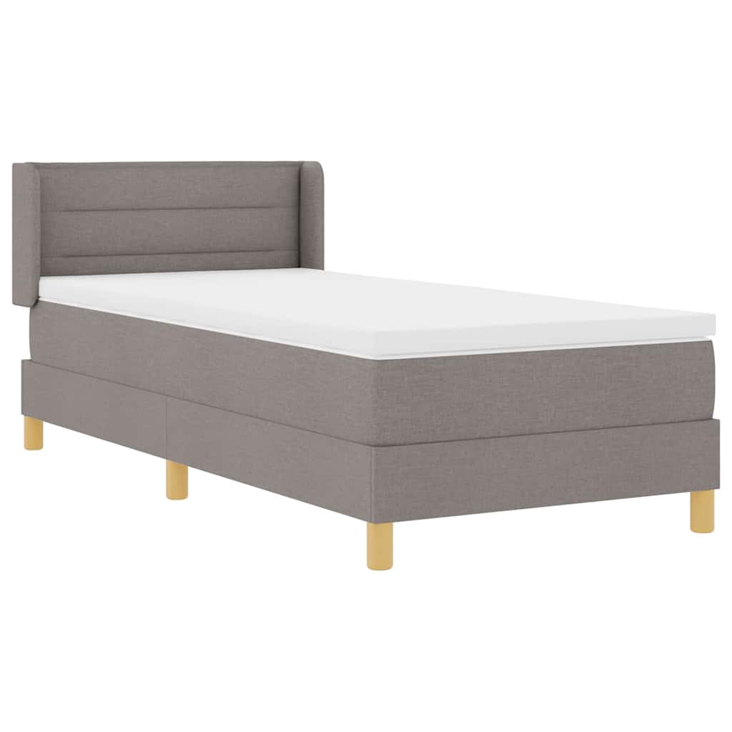 Boxspringbett mit Kopfteil Taupe 200 x 90 cm Stoff