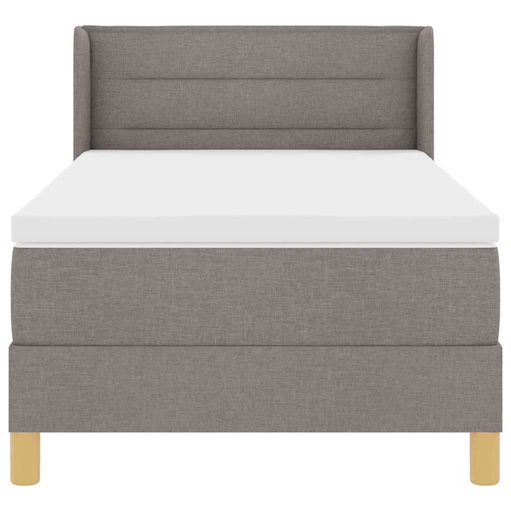 Boxspringbett mit Kopfteil Taupe 200 x 90 cm Stoff