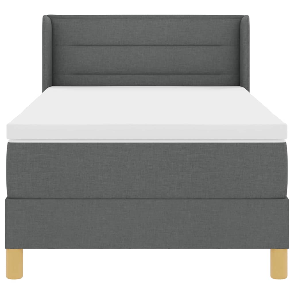 Boxspringbett mit Matratze Dunkelgrau 100 x 200 cm Stoff