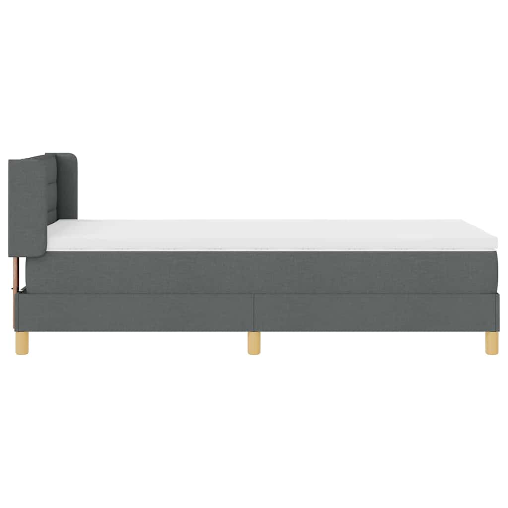 Boxspringbett mit Matratze Dunkelgrau 100 x 200 cm Stoff