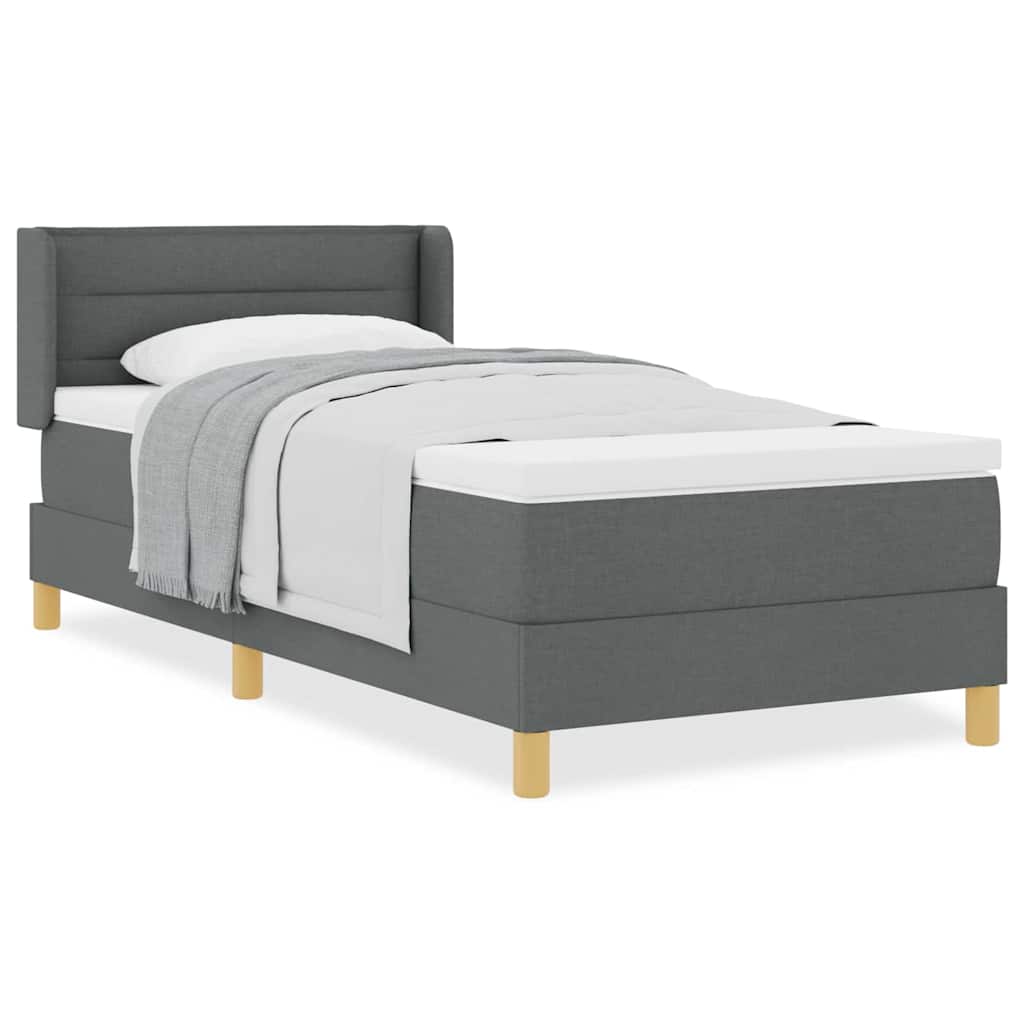 Boxspringbett mit Matratze Dunkelgrau 100 x 200 cm Stoff
