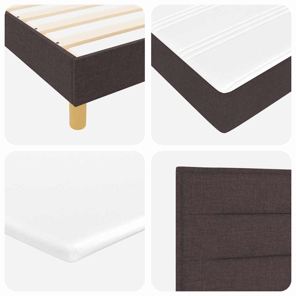 Boxspringbett Dunkelbraun und Weiß 100 x 200 cm Stoff
