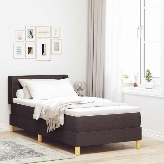 Boxspringbett Dunkelbraun und Weiß 100 x 200 cm Stoff