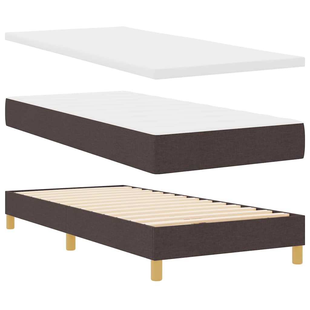 Boxspringbett Dunkelbraun und Weiß 100 x 200 cm Stoff