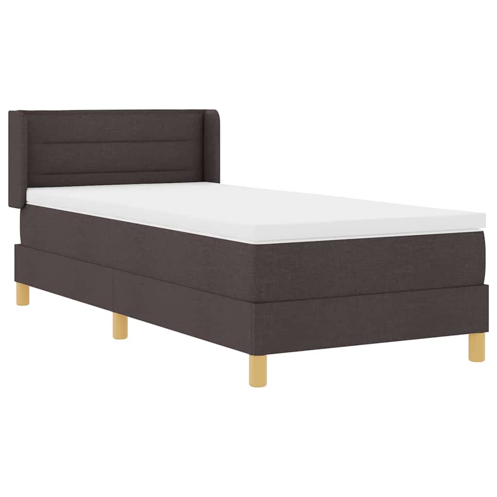 Boxspringbett Dunkelbraun und Weiß 100 x 200 cm Stoff