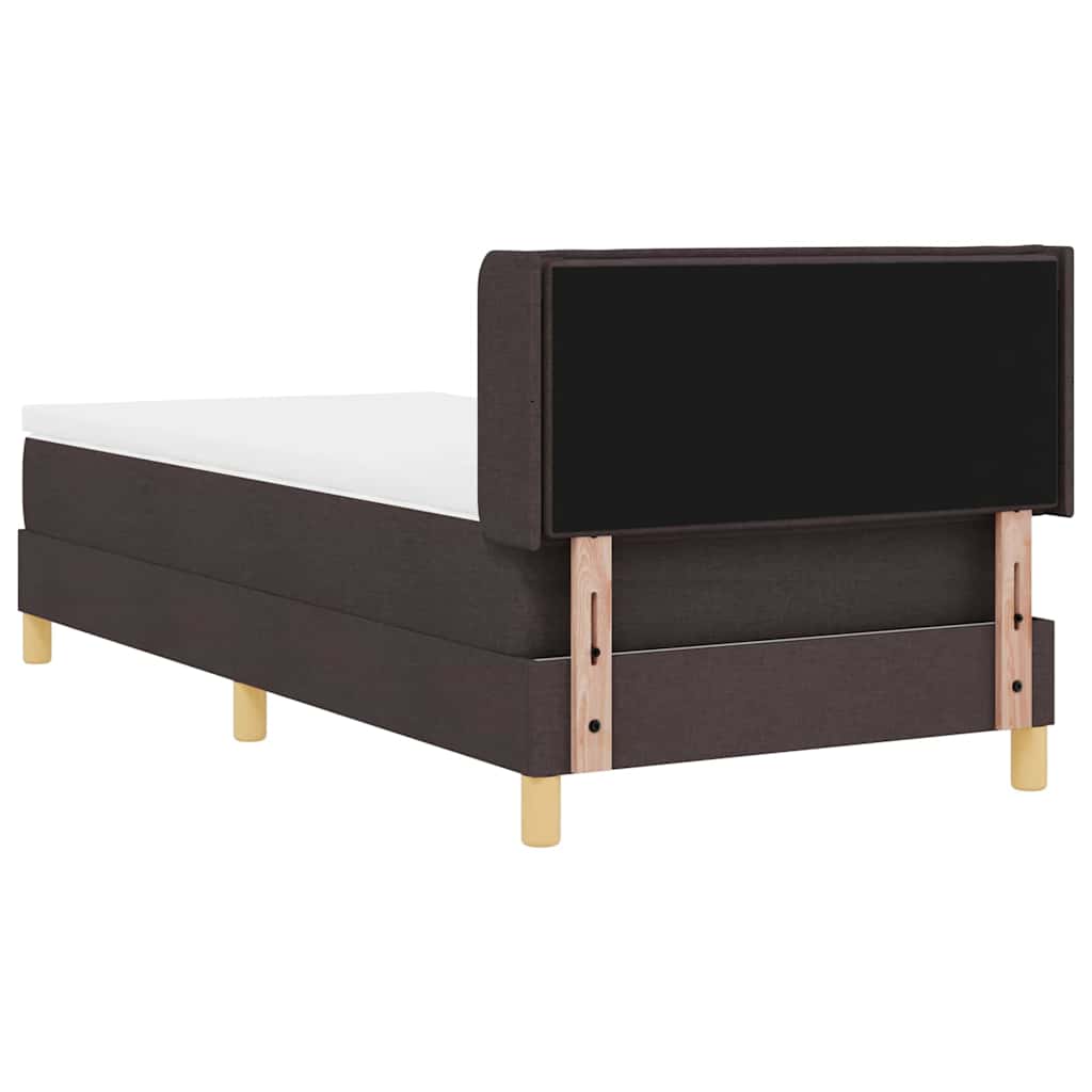 Boxspringbett Dunkelbraun und Weiß 100 x 200 cm Stoff