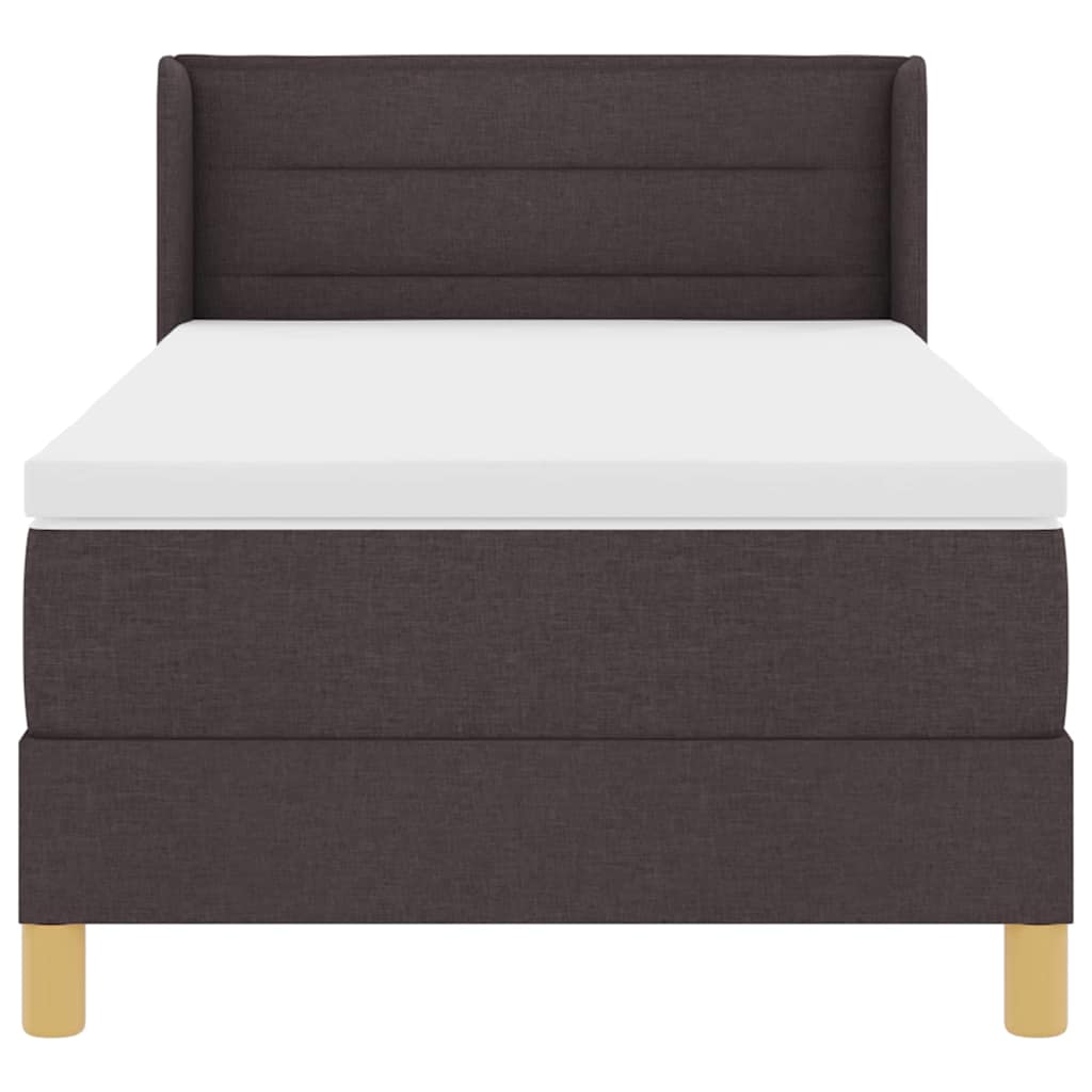 Boxspringbett Dunkelbraun und Weiß 100 x 200 cm Stoff