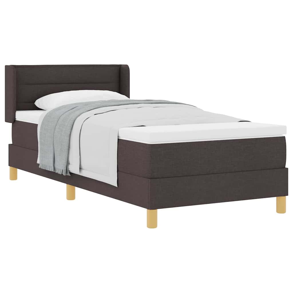 Boxspringbett Dunkelbraun und Weiß 100 x 200 cm Stoff