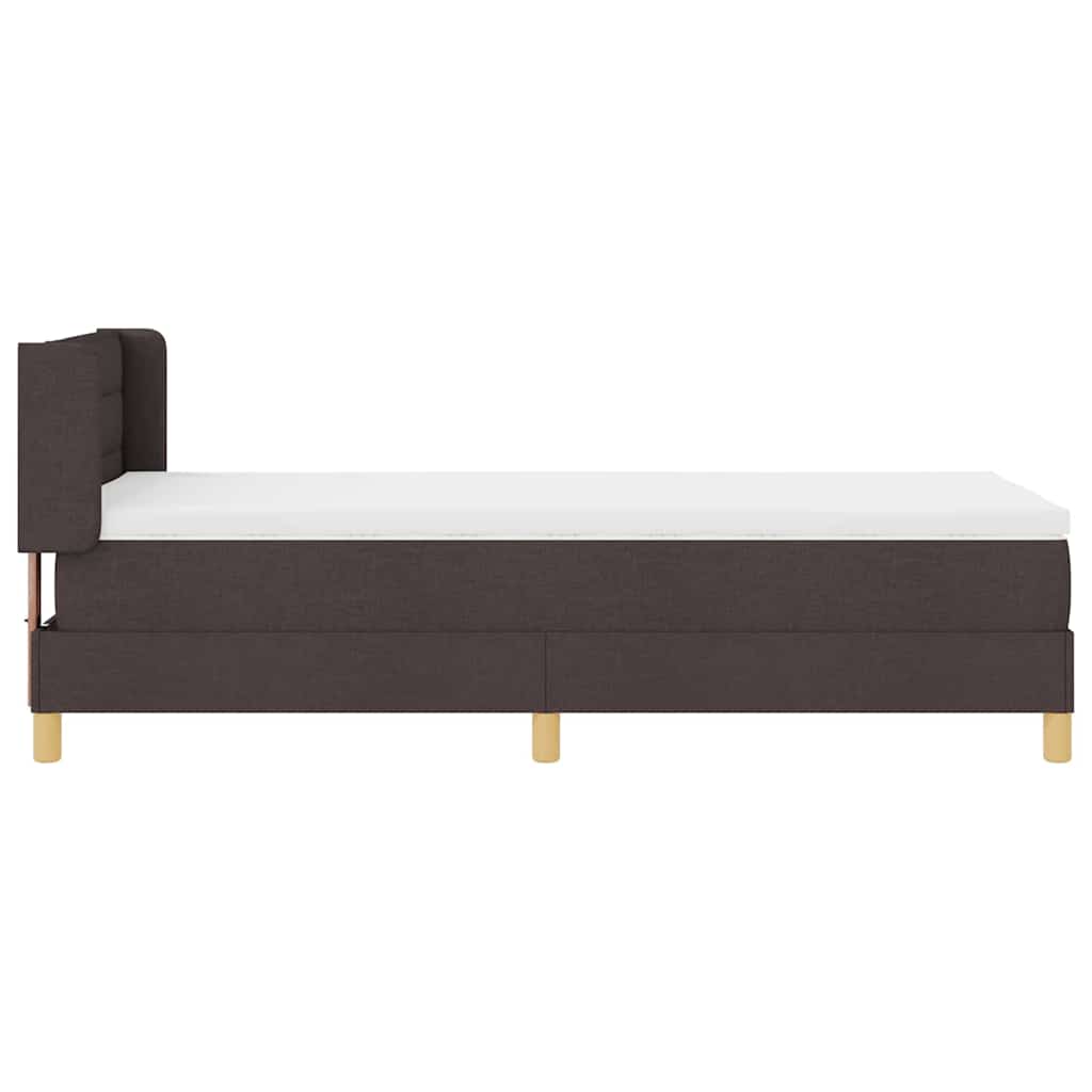 Boxspringbett Dunkelbraun und Weiß 100 x 200 cm Stoff