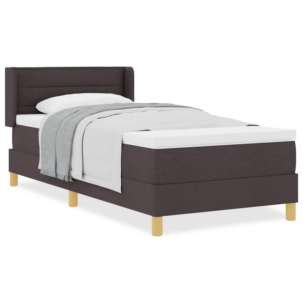 Boxspringbett Dunkelbraun und Weiß 100 x 200 cm Stoff