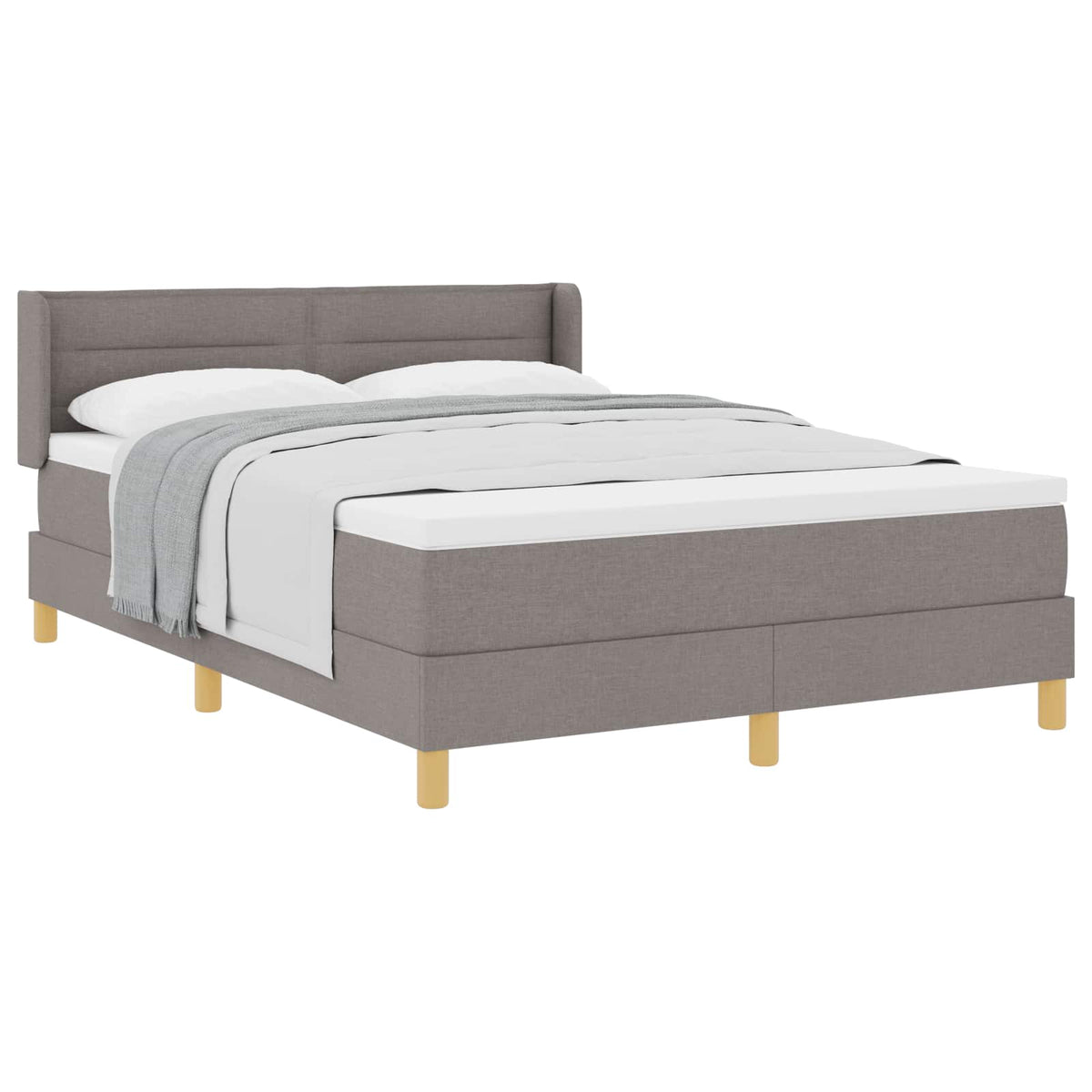 Boxspringbett mit Kopfteil Taupe 190 x 140 cm Stoff