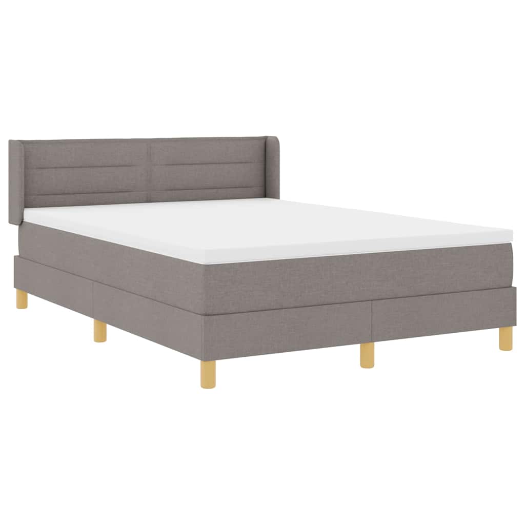 Boxspringbett mit Kopfteil Taupe 190 x 140 cm Stoff