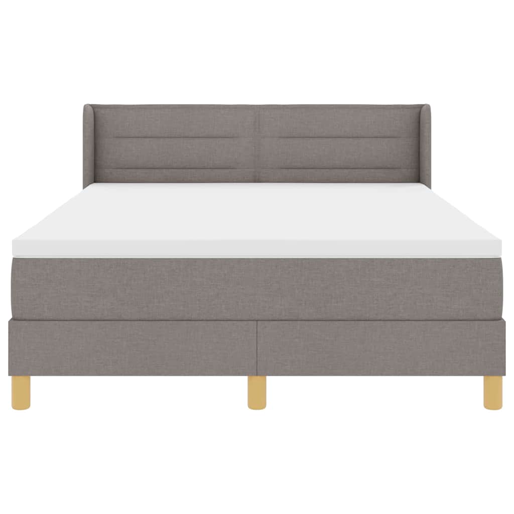 Boxspringbett mit Kopfteil Taupe 190 x 140 cm Stoff