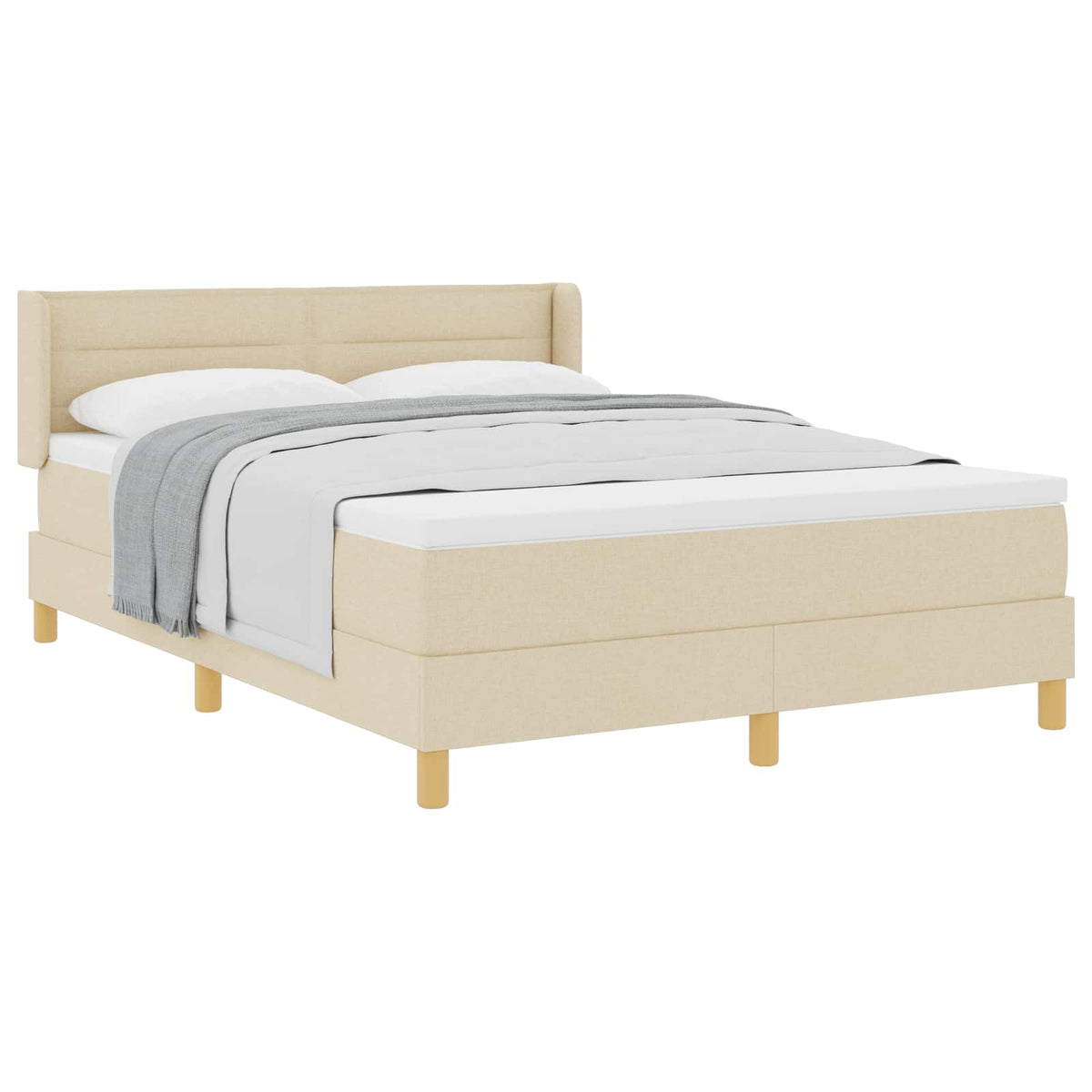 Boxspringbett mit Matratze Creme 190 x 140 cm Stoff