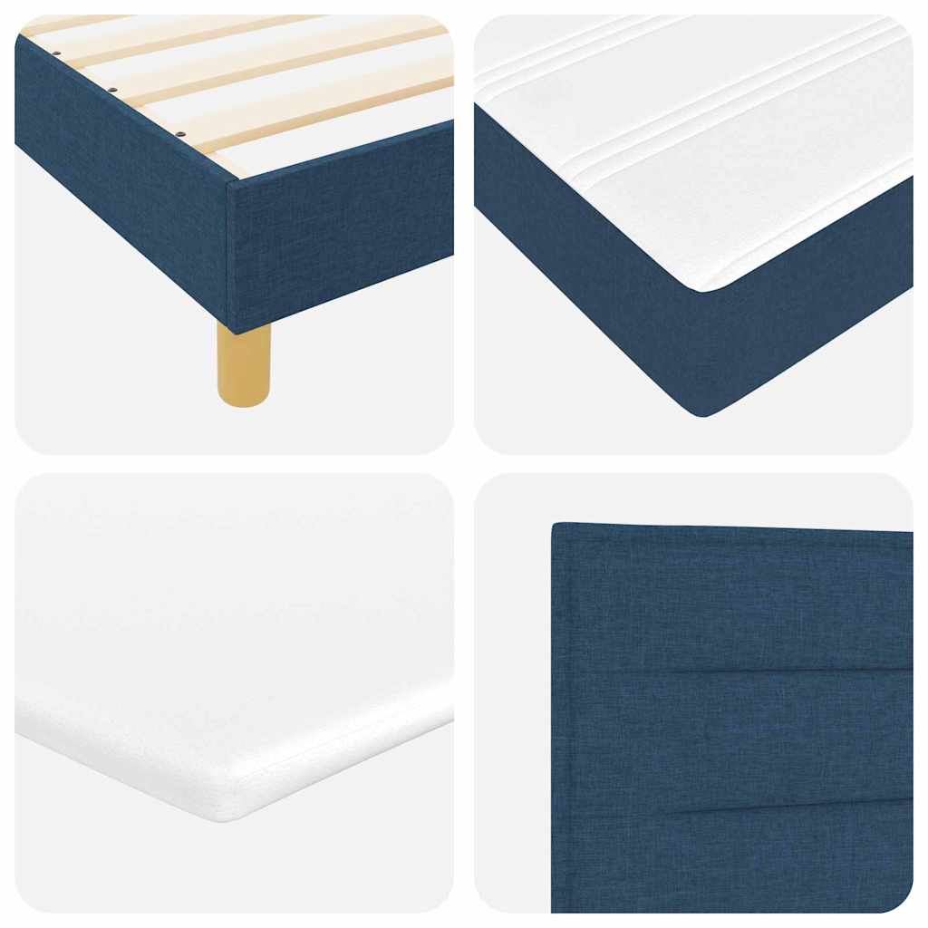 Boxspringbett mit Matratze mit Kopfteil Blau 190 x 140 cm Stoff