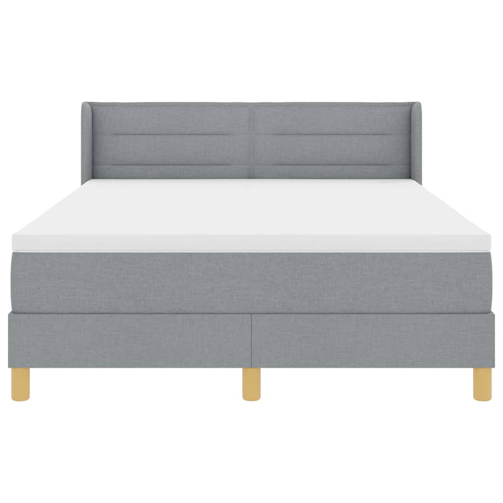 Boxspringbett mit Matratze Hellgrau 200 x 140 cm Stoff