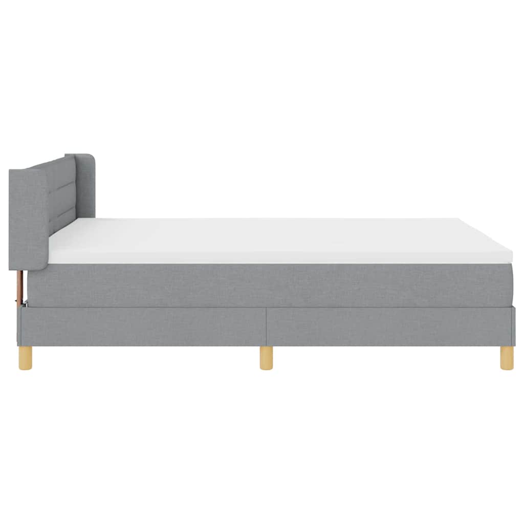Boxspringbett mit Matratze Hellgrau 200 x 140 cm Stoff