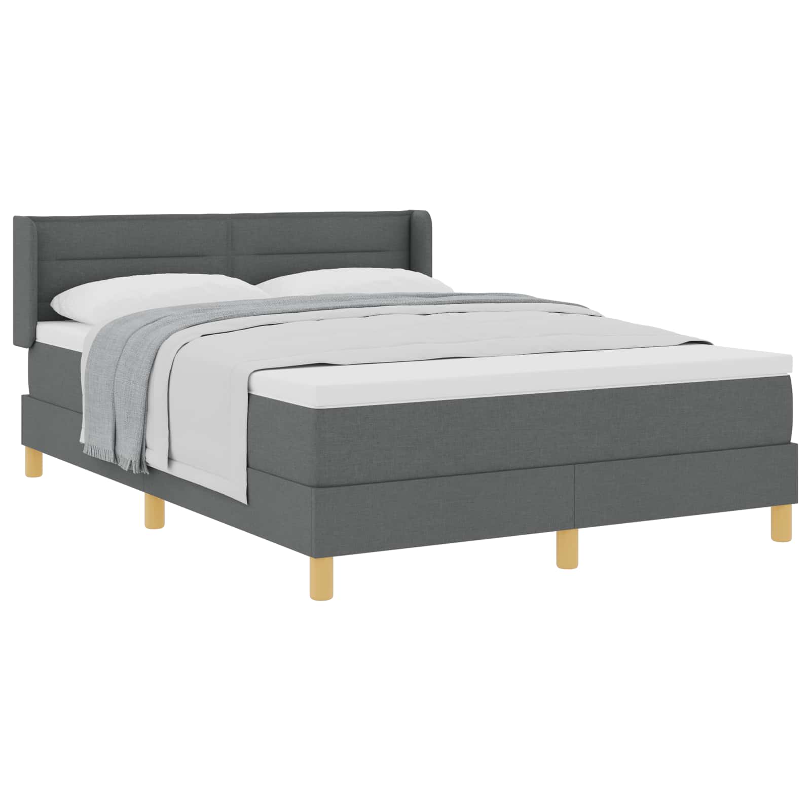 Boxspringbett mit Matratze Dunkelgrau 200 x 140 cm Stoff
