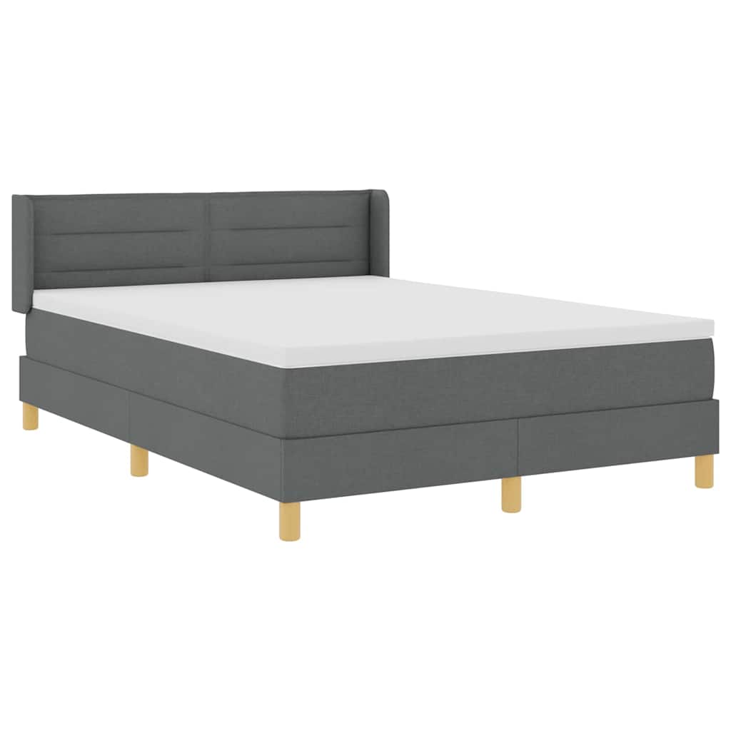 Boxspringbett mit Matratze Dunkelgrau 200 x 140 cm Stoff
