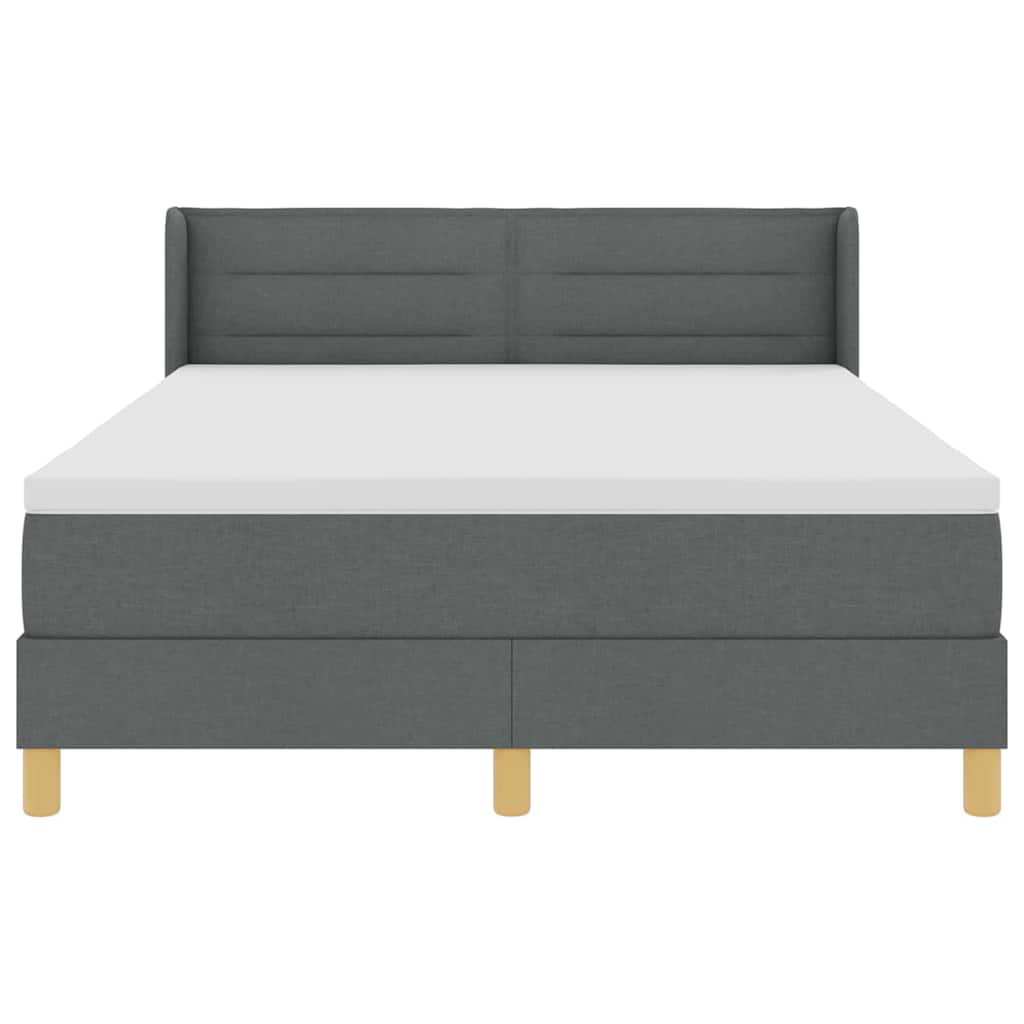 Boxspringbett mit Matratze Dunkelgrau 200 x 140 cm Stoff