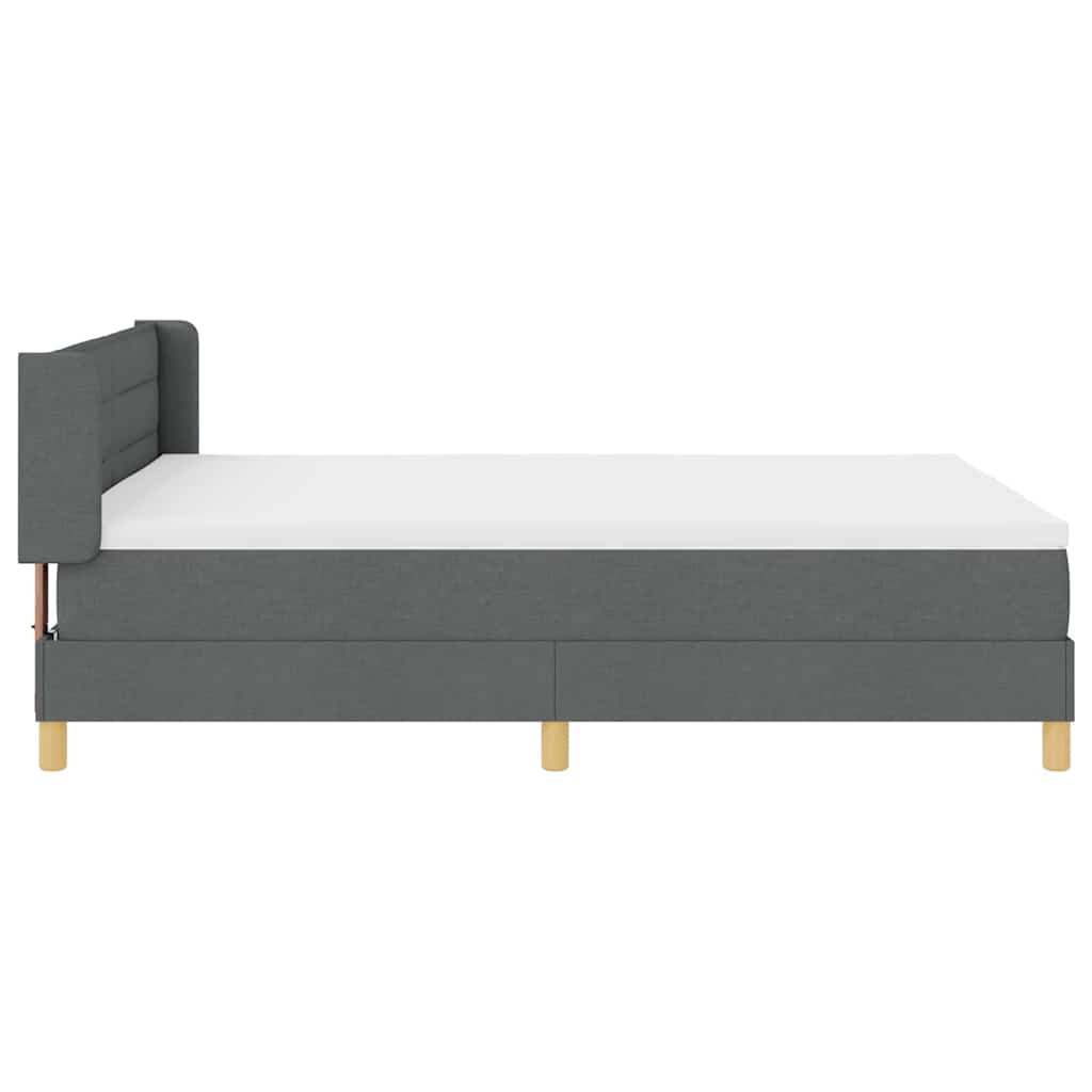 Boxspringbett mit Matratze Dunkelgrau 200 x 140 cm Stoff