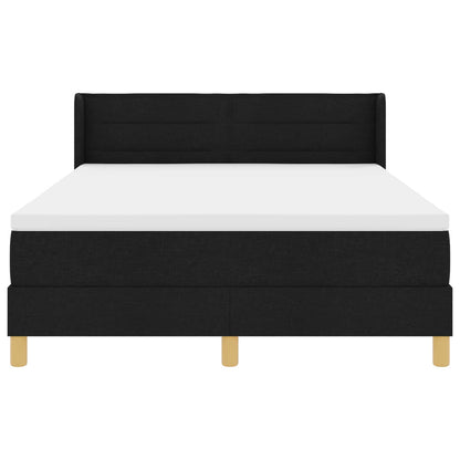 Boxspringbett mit Matratze Schwarz 200 x 140 cm Stoff
