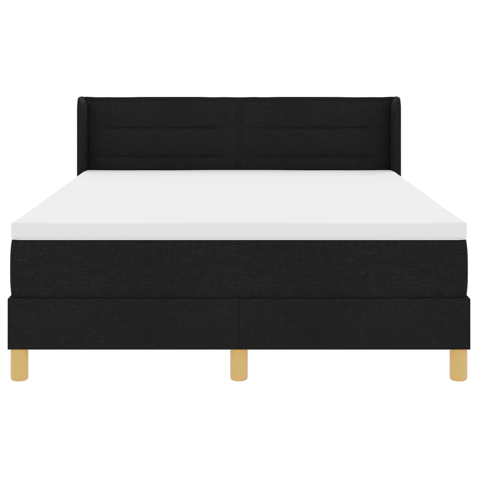 Boxspringbett mit Matratze Schwarz 200 x 140 cm Stoff