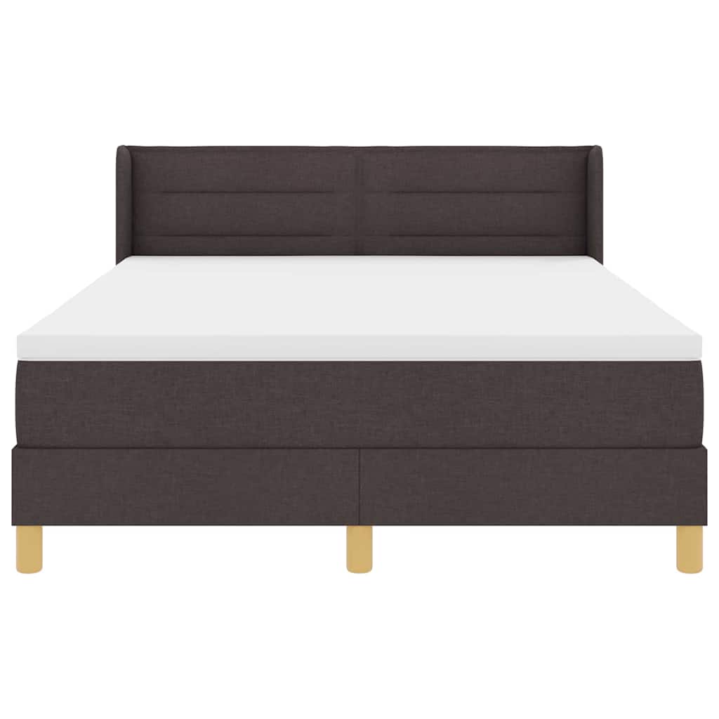 Boxspringbett Dunkelbraun und Weiß 140 x 200 cm Stoff