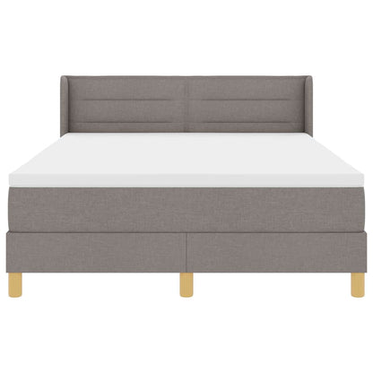 Boxspringbett mit Kopfteil Taupe 200 x 140 cm Stoff