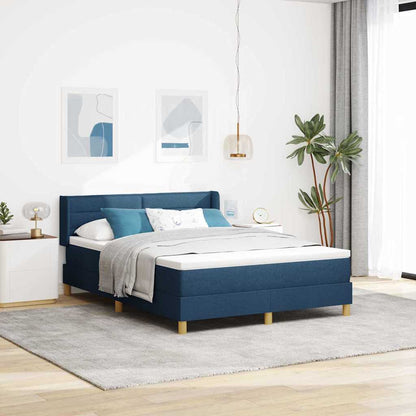 Boxspringbett mit Matratze mit Kopfteil Blau 200 x 140 cm Stoff