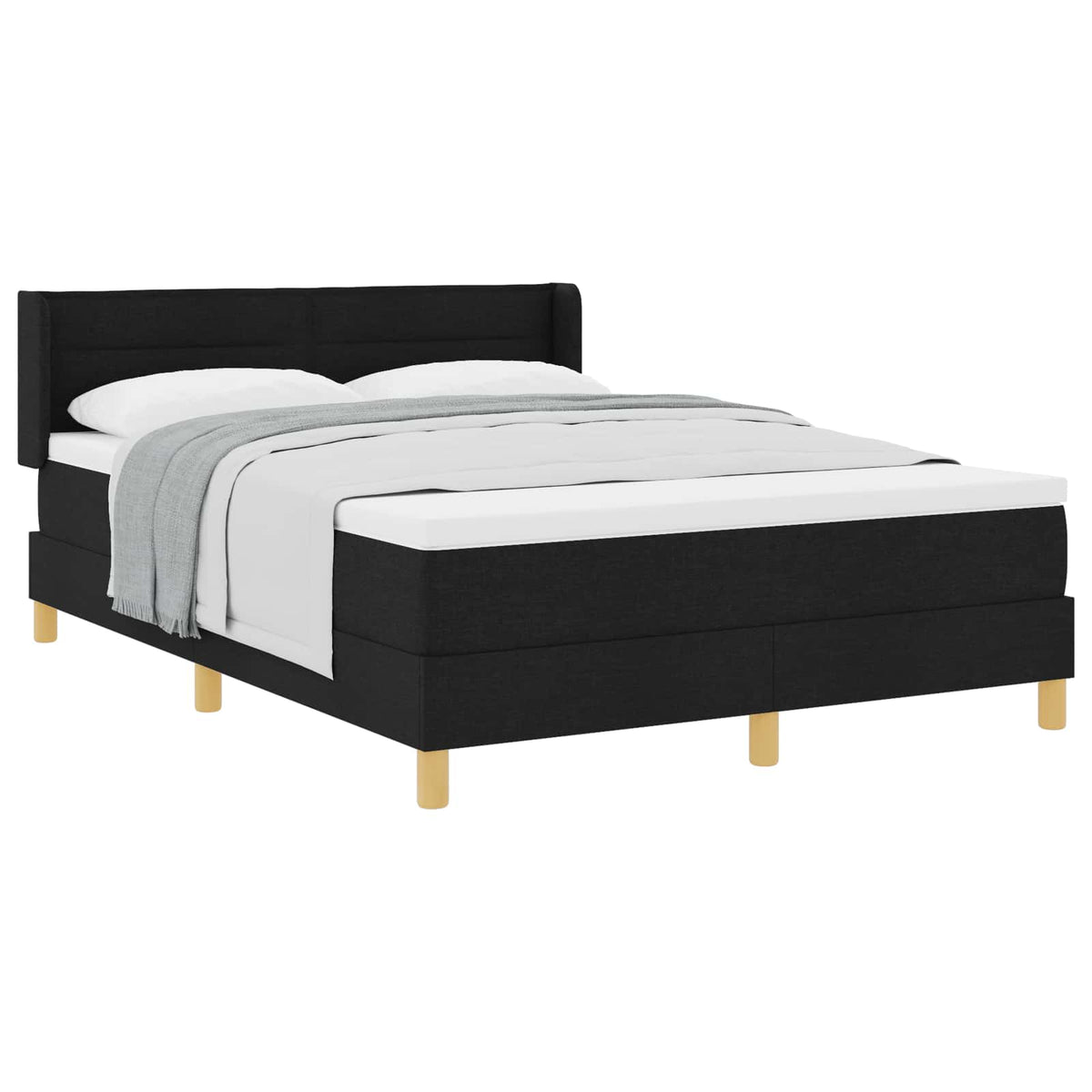 Boxspringbett mit Matratze Schwarz 200 x 160 cm Stoff