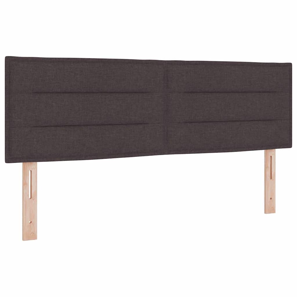 Boxspringbett Dunkelbraun und Weiß 160 x 200 cm Stoff