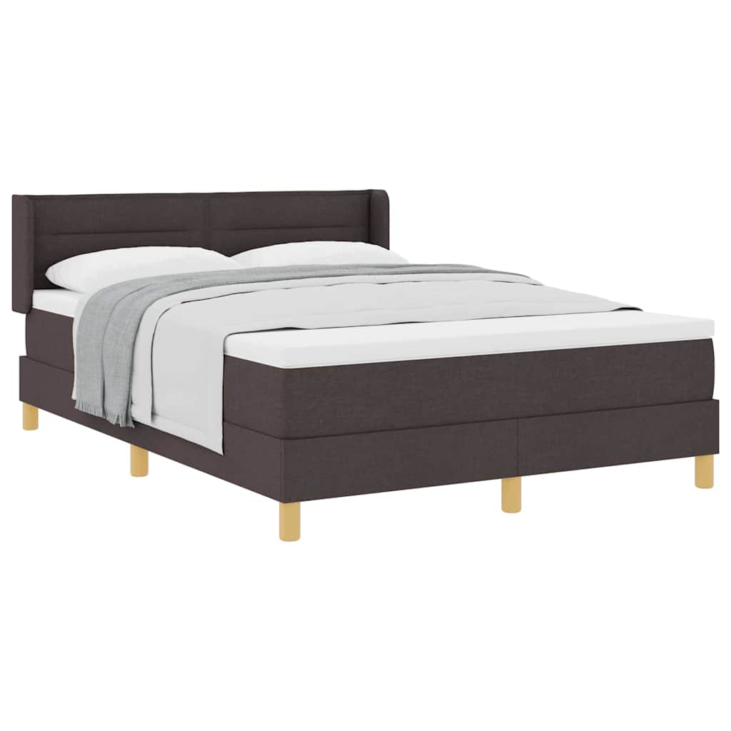 Boxspringbett Dunkelbraun und Weiß 160 x 200 cm Stoff