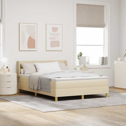 Boxspringbett mit Matratze Creme 200 x 160 cm Stoff